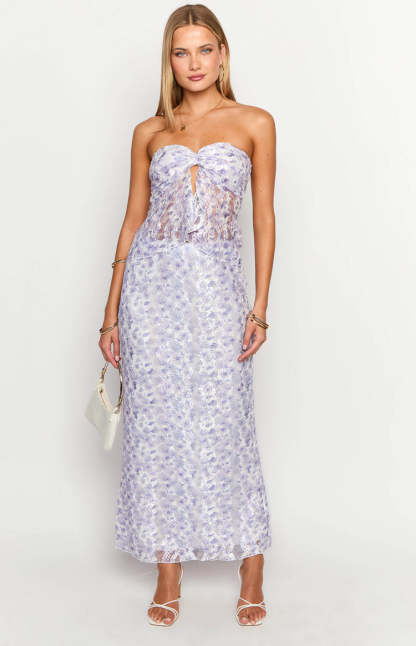 Faint Purple Lace Maxi Skirt-Vavasi.All Rights Reserved.