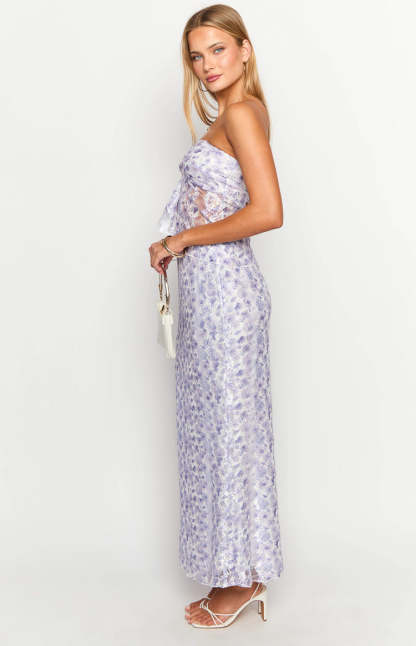 Faint Purple Lace Maxi Skirt-Vavasi.All Rights Reserved.