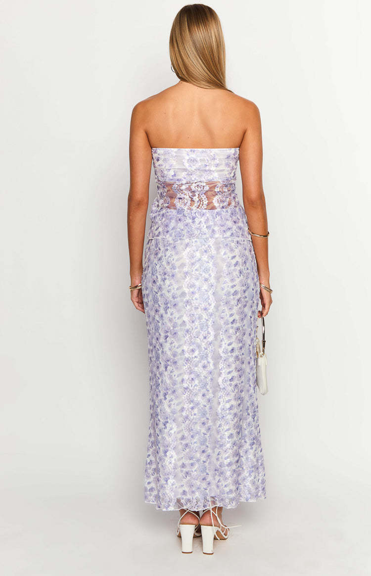Faint Purple Lace Maxi Skirt-Vavasi.All Rights Reserved.