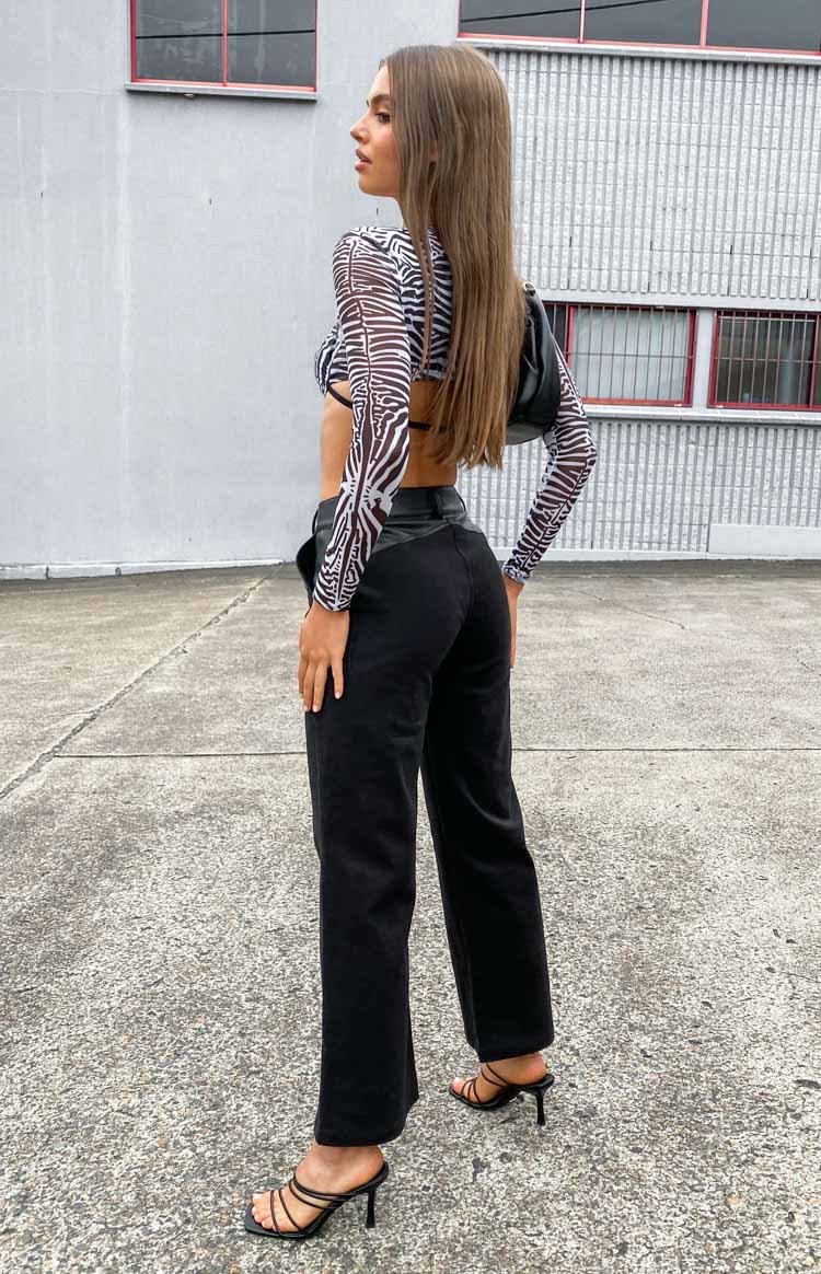 Faith Black Contrast Pants-Vavasi.All Rights Reserved.