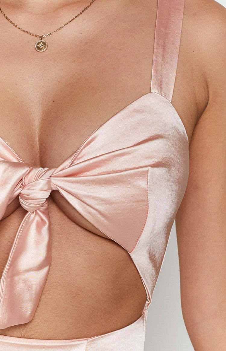 Faithful Mini Dress Pink Satin-Vavasi.All Rights Reserved.