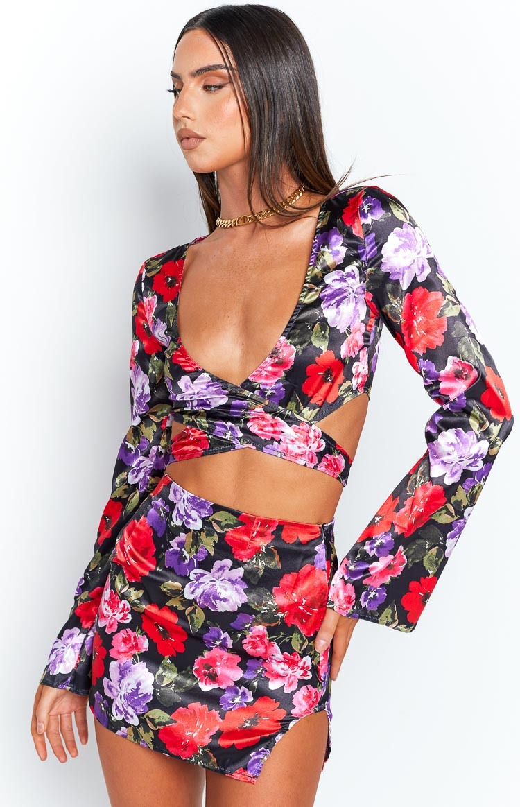 Farafra Red Front Wrap Top-Vavasi.All Rights Reserved.