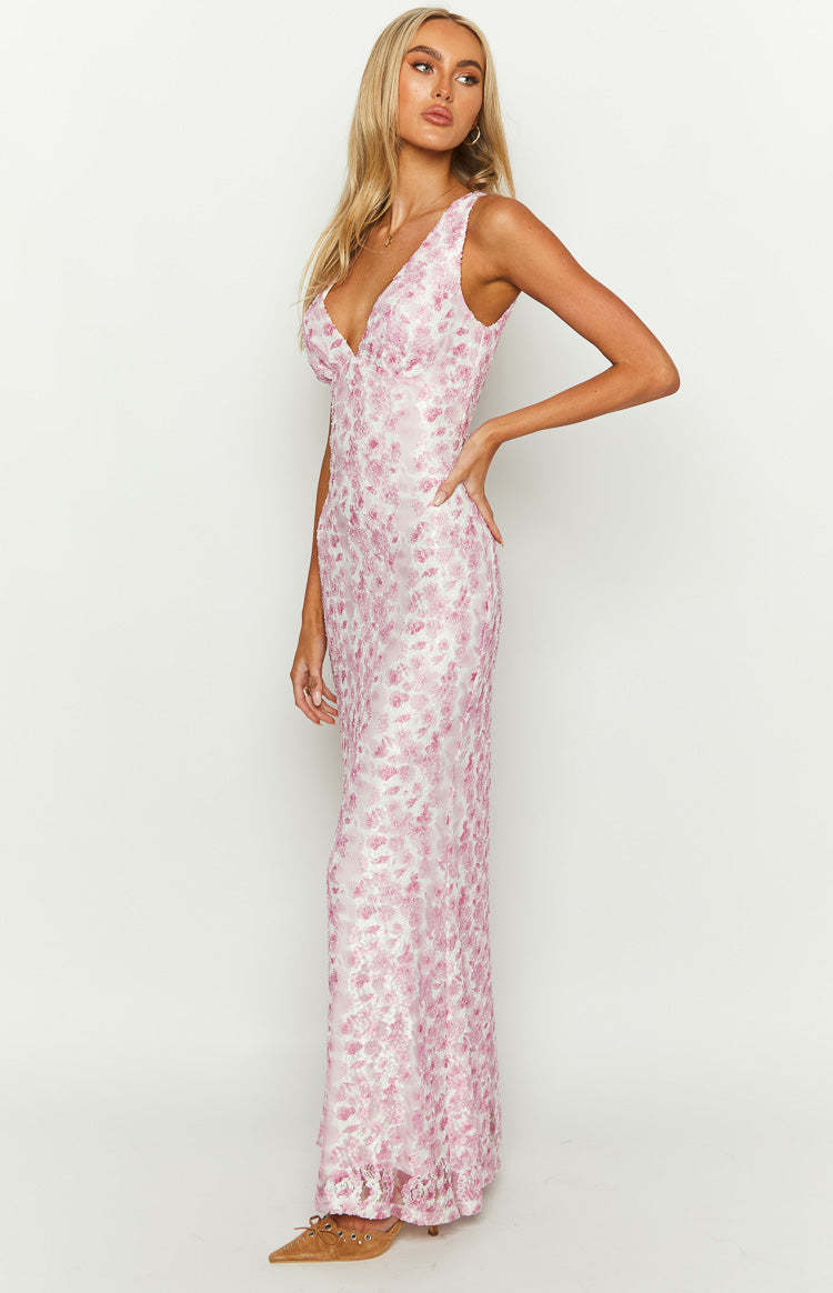 Farida Pink Lace Maxi Dress-Vavasi.All Rights Reserved.