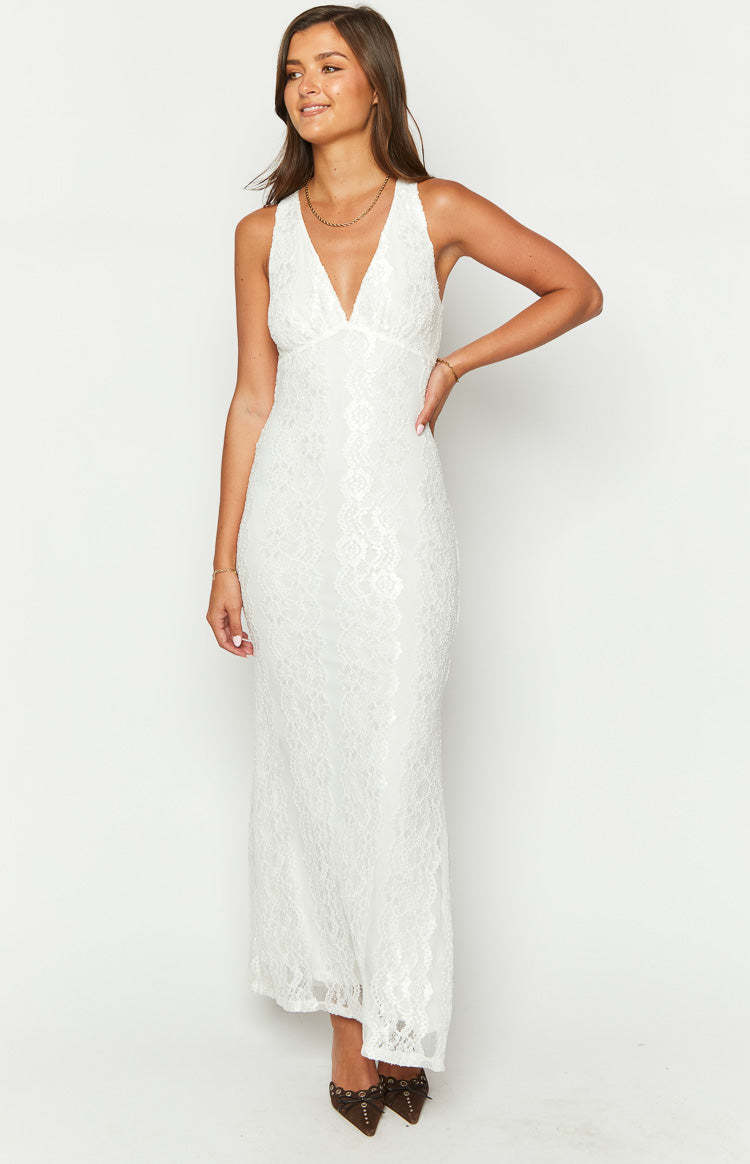 Farida White Lace Maxi Dress-Vavasi.All Rights Reserved.