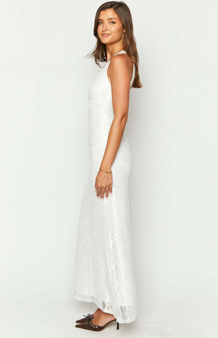 Farida White Lace Maxi Dress-Vavasi.All Rights Reserved.