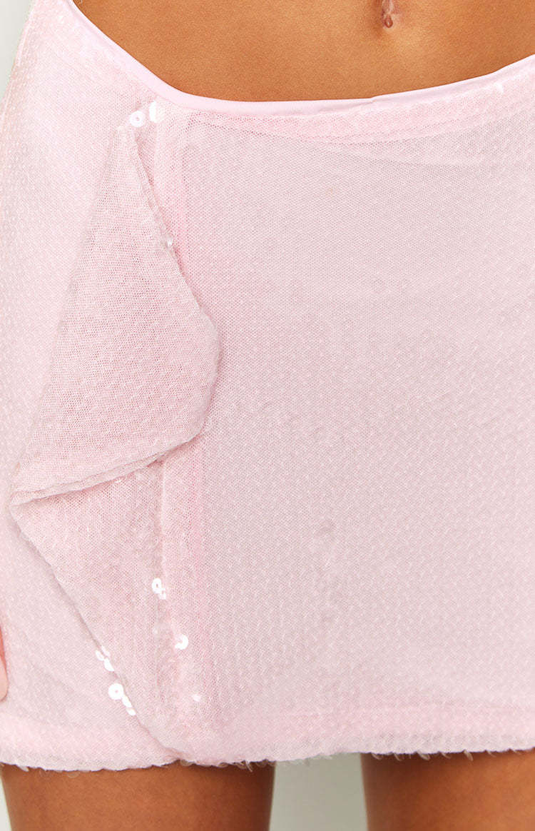 Fashion Melody Pink Sequin Mini Skirt-Vavasi.All Rights Reserved.