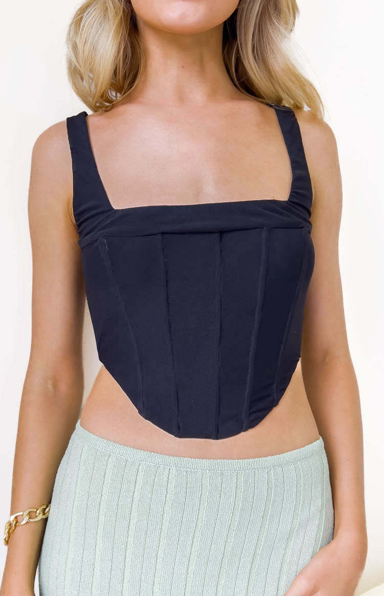 Felicity Black Corset Top-Vavasi.All Rights Reserved.