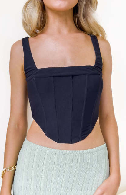 Felicity Black Corset Top-Vavasi.All Rights Reserved.