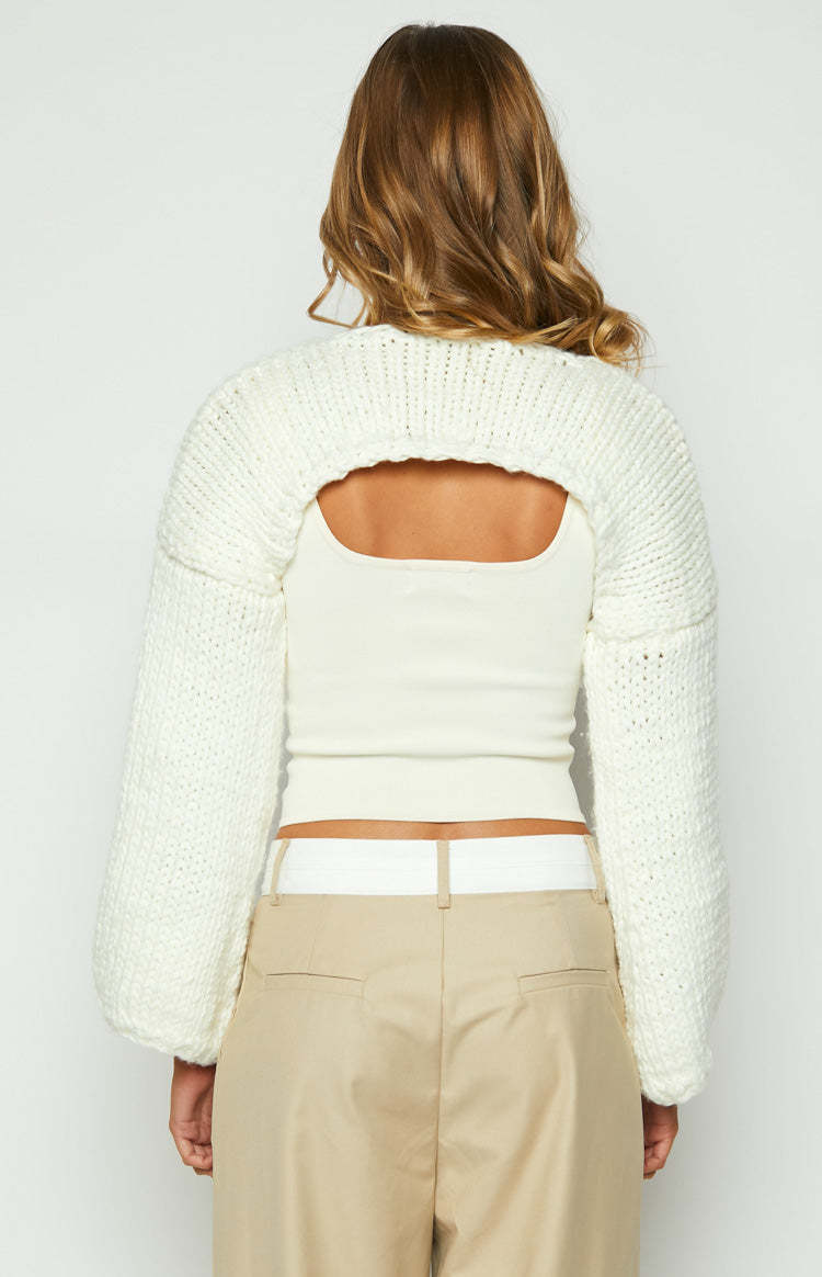 Ferla Cream Knit Shrug-Vavasi.All Rights Reserved.