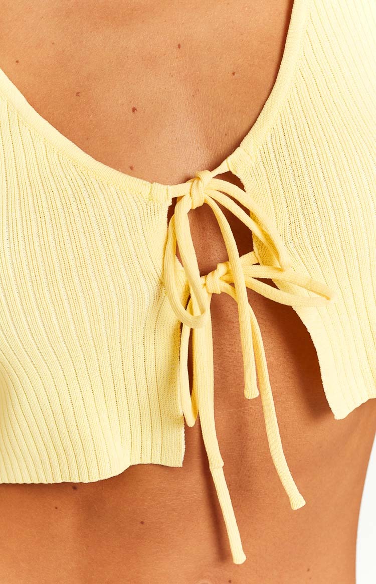 Fleur Yellow Tie Crop Top-Vavasi.All Rights Reserved.