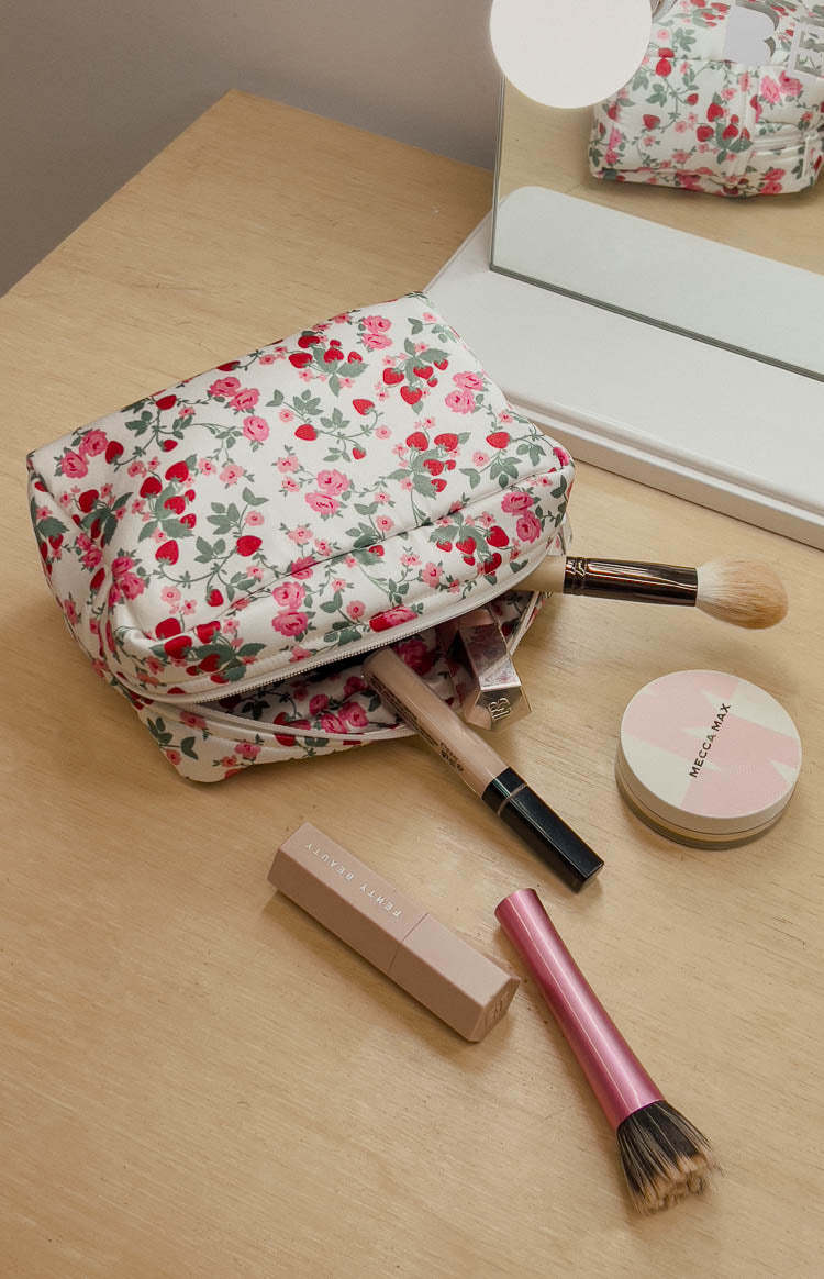 Floral Satin Make-Up Bag-Vavasi.All Rights Reserved.