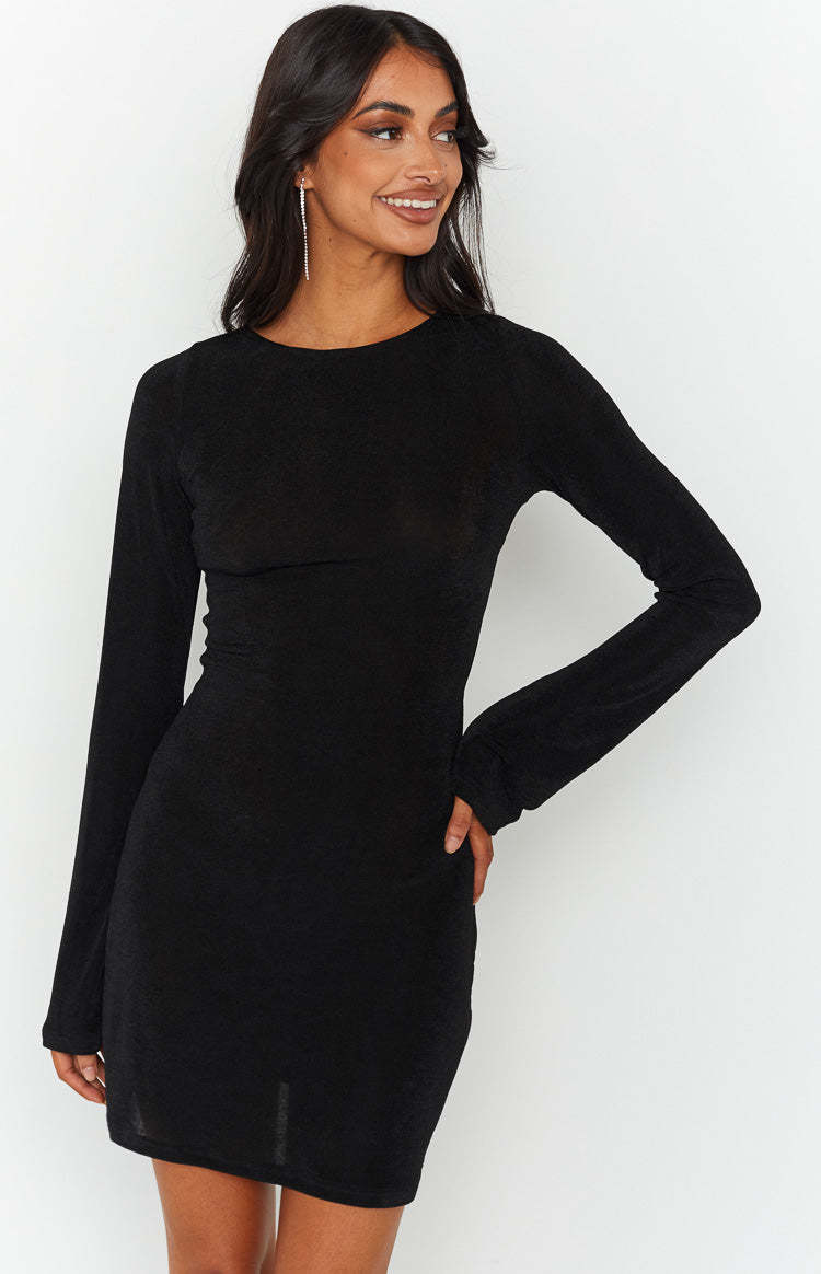 Florence Black Lace Up Mini Dress-Vavasi.All Rights Reserved.