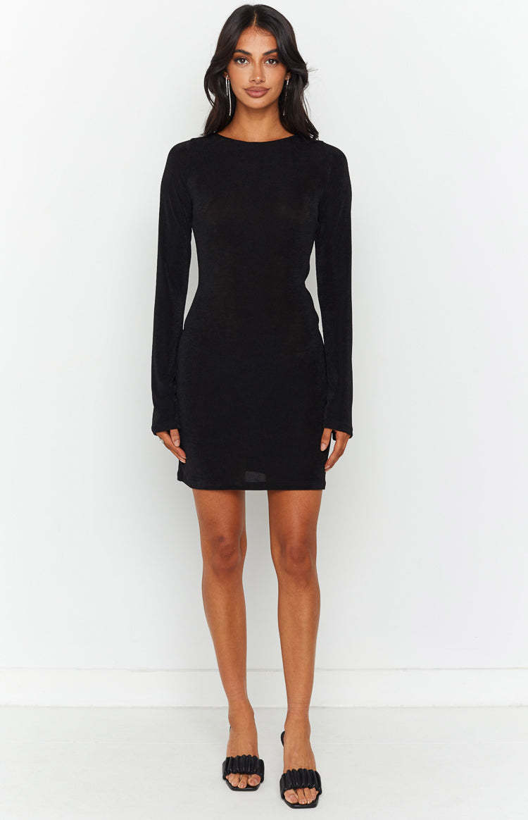 Florence Black Lace Up Mini Dress-Vavasi.All Rights Reserved.