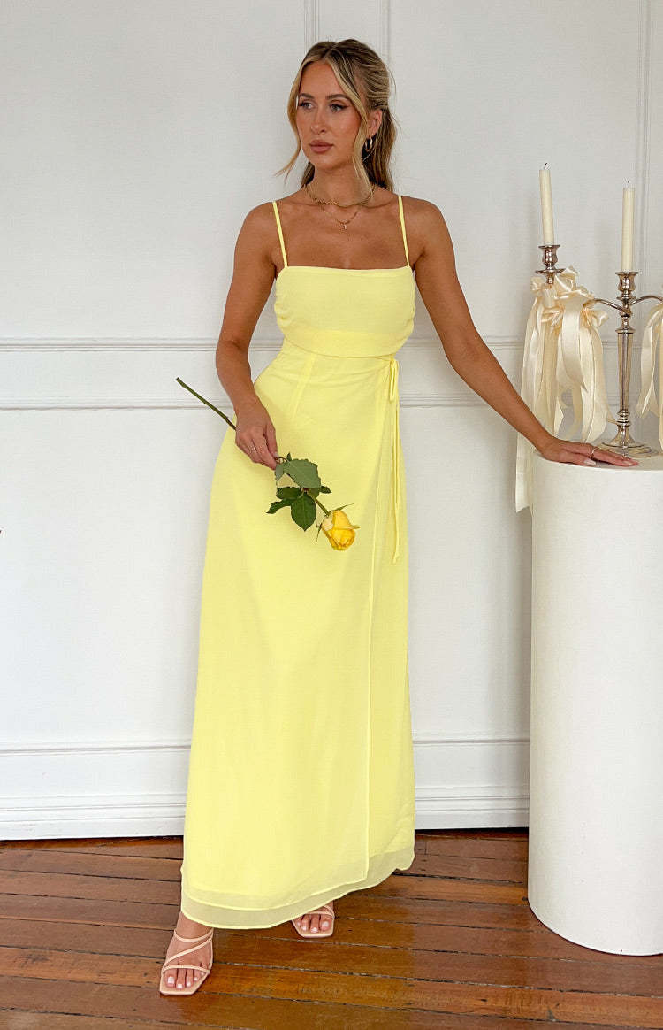 Flossie Yellow Maxi Sleeveless Dress-Vavasi.All Rights Reserved.