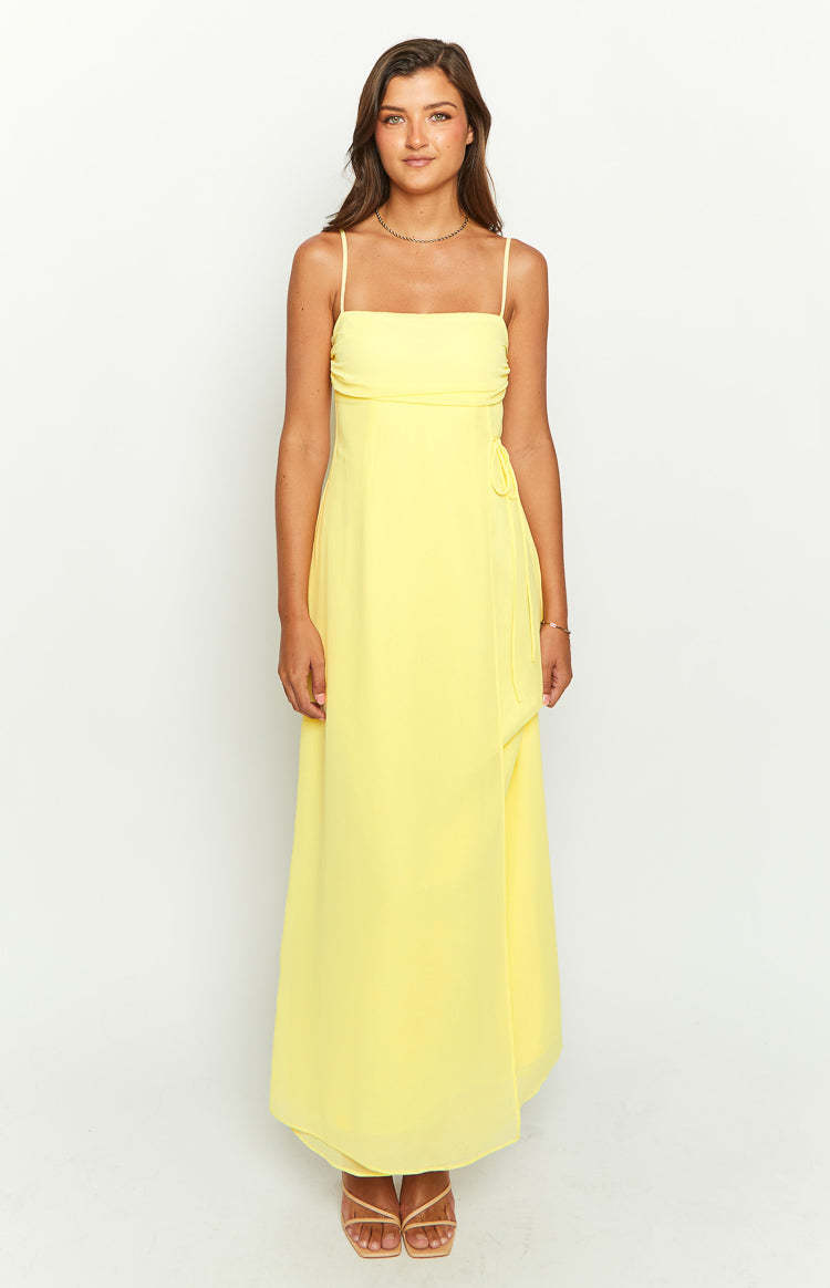 Flossie Yellow Maxi Sleeveless Dress-Vavasi.All Rights Reserved.