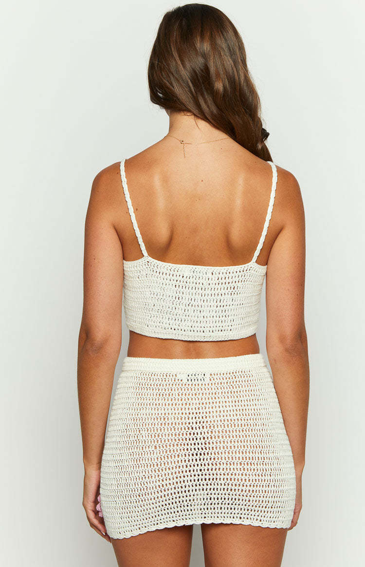 Flower Power White Crop Top-Vavasi.All Rights Reserved.