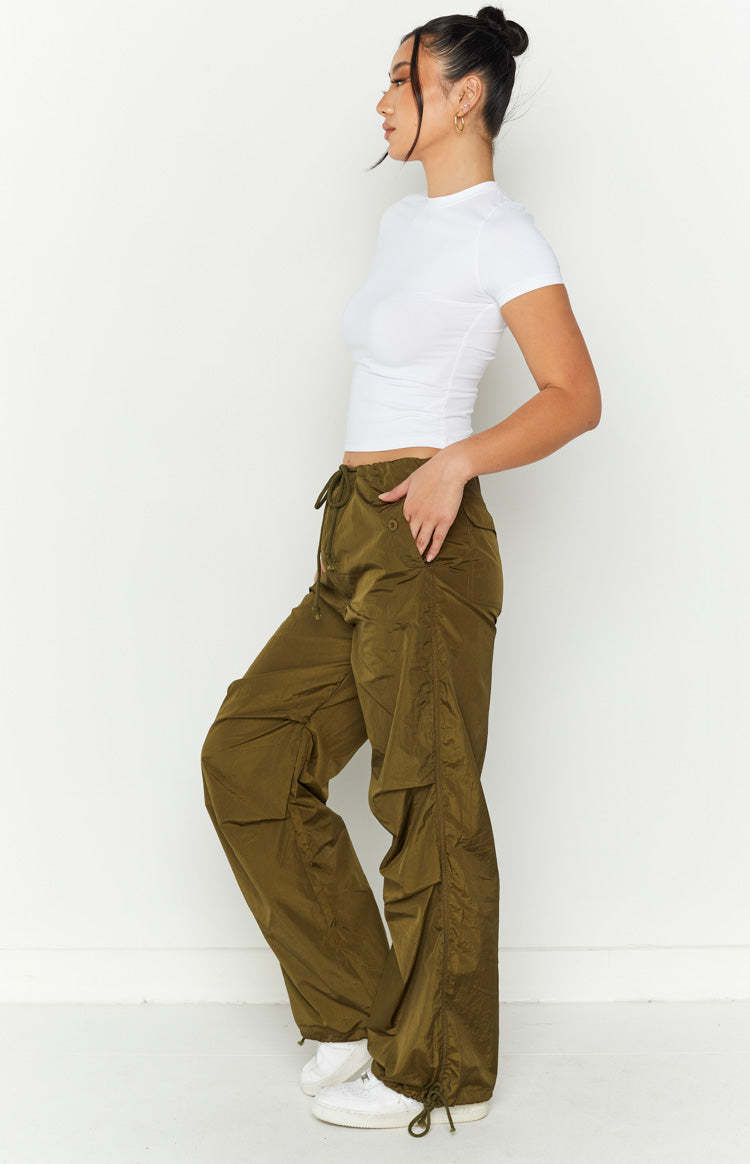 Frankie Khaki Parachute Pants-Vavasi.All Rights Reserved.
