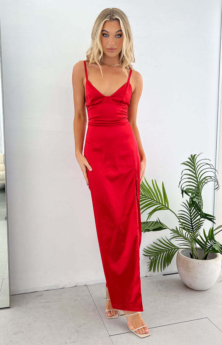 Freesia Red Formal Maxi Dress-Vavasi.All Rights Reserved.