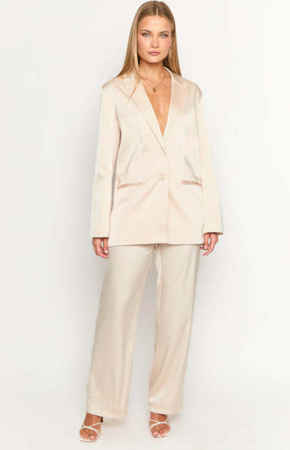 Galantis Cream Satin Pants-Vavasi.All Rights Reserved.