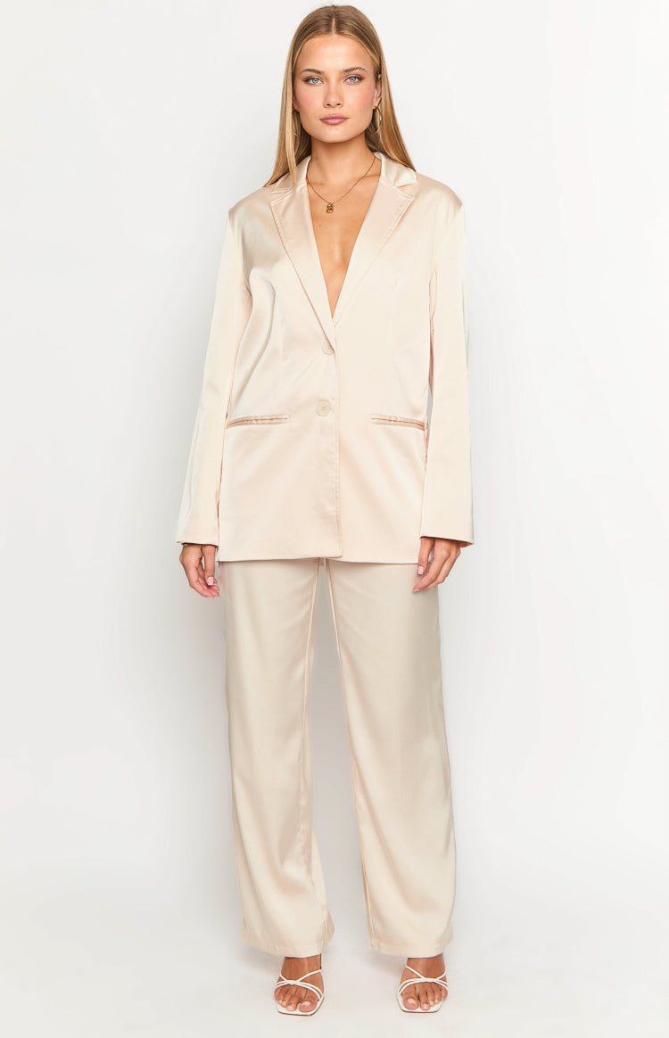 Galantis Cream Satin Blazer-Vavasi.All Rights Reserved.