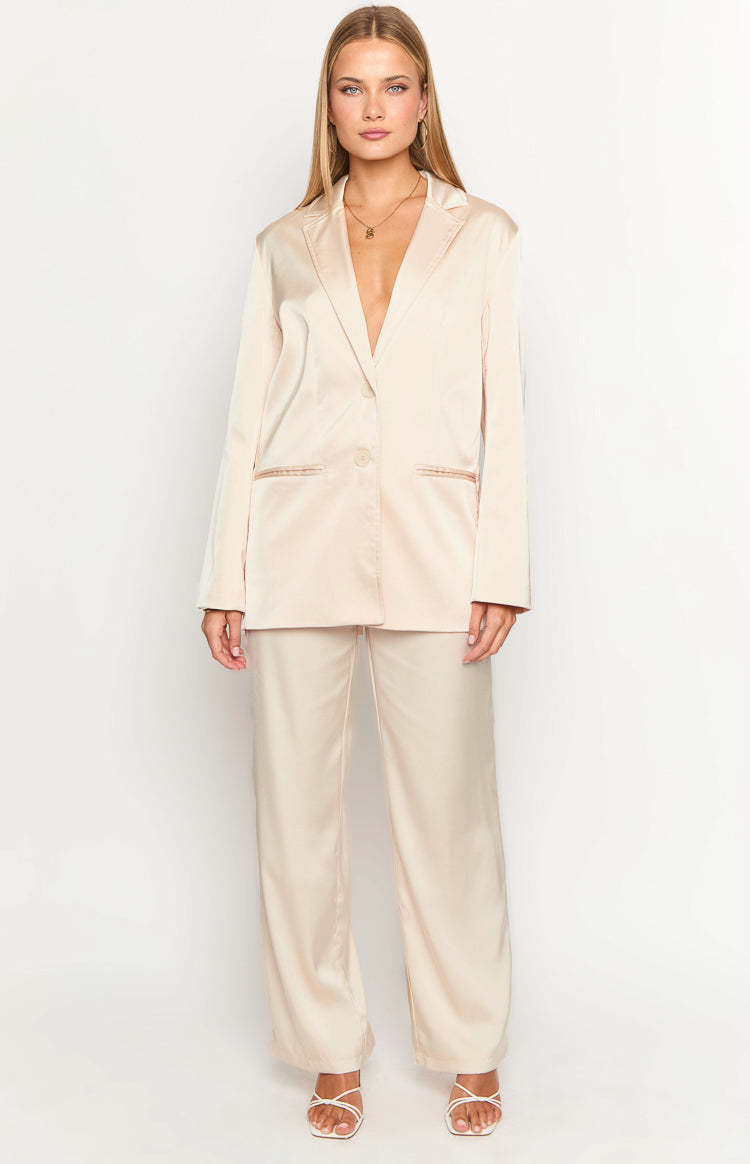 Galantis Cream Satin Blazer-Vavasi.All Rights Reserved.