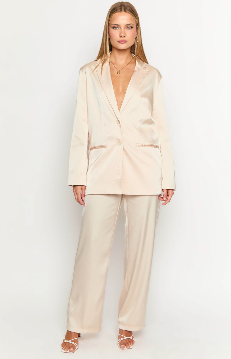 Galantis Cream Satin Blazer-Vavasi.All Rights Reserved.