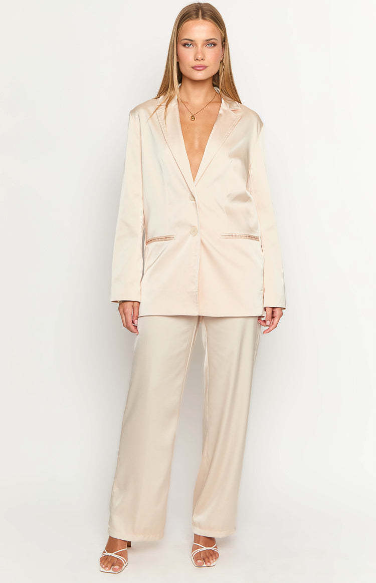 Galantis Cream Satin Blazer-Vavasi.All Rights Reserved.