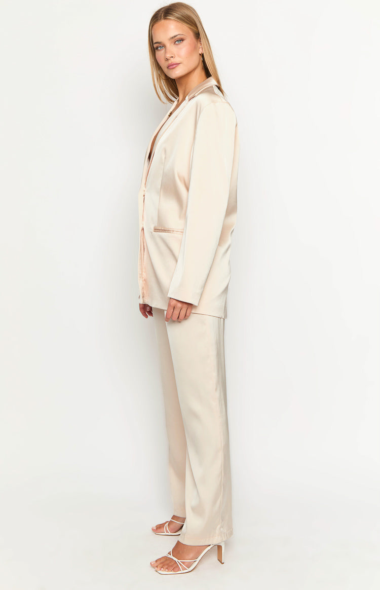 Galantis Cream Satin Blazer-Vavasi.All Rights Reserved.