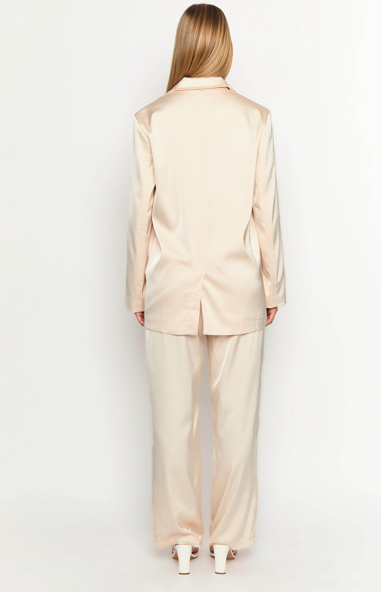 Galantis Cream Satin Blazer-Vavasi.All Rights Reserved.
