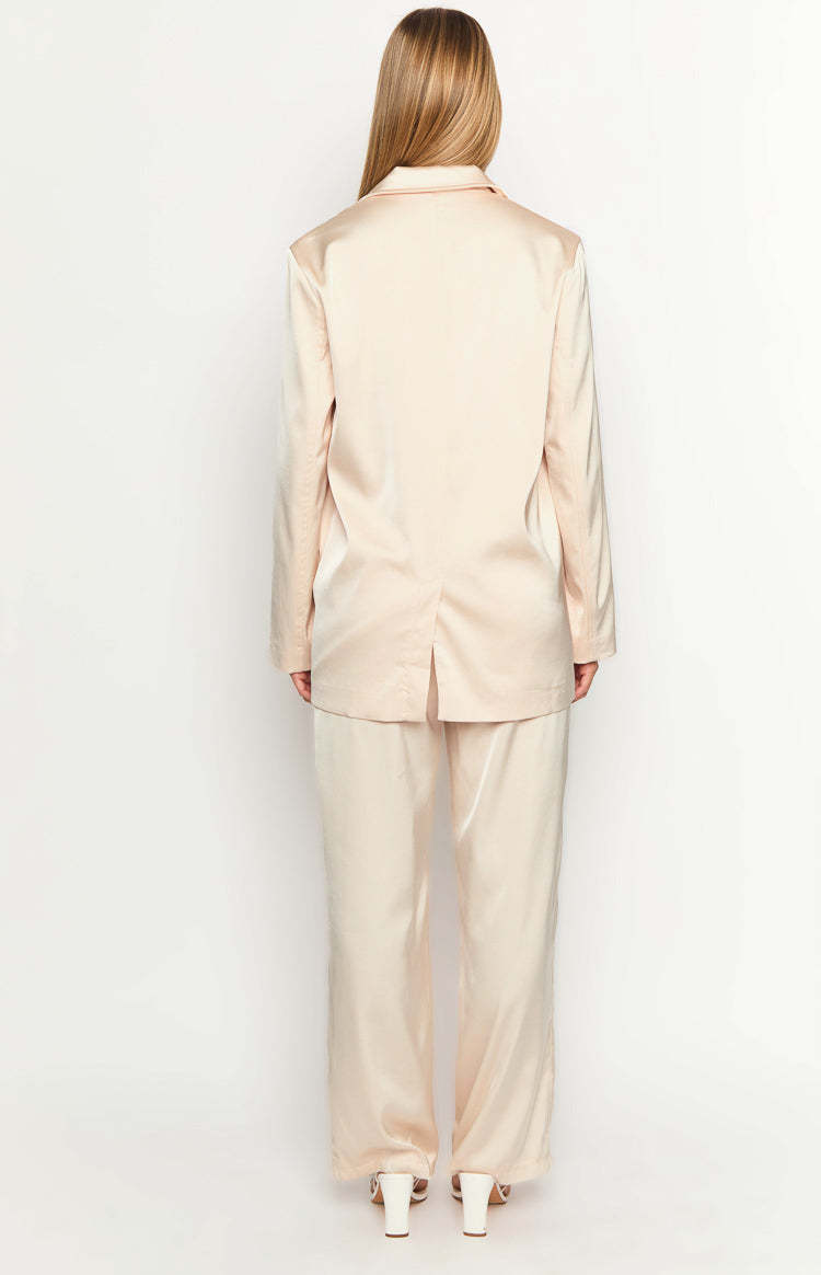 Galantis Cream Satin Blazer-Vavasi.All Rights Reserved.
