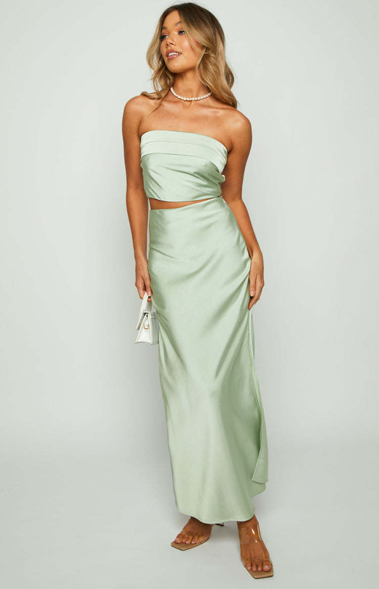 Genevieve Sage Maxi Skirt-Vavasi.All Rights Reserved.