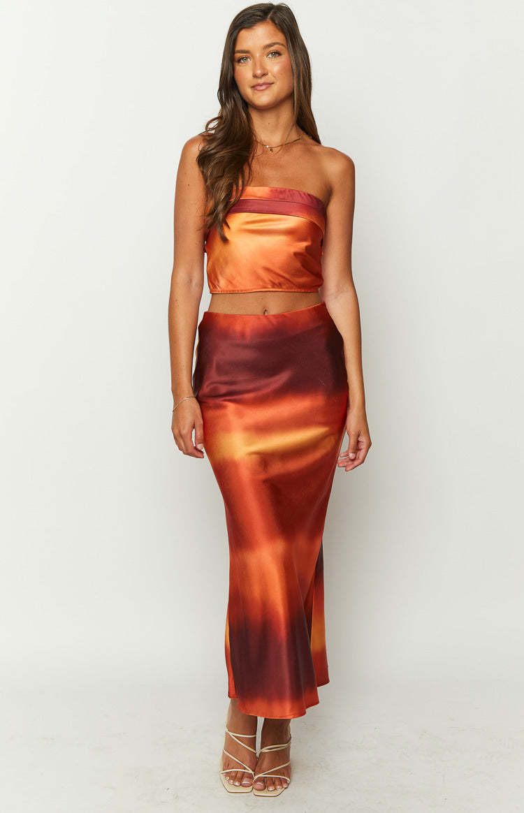 Genevieve Sunset Print Top-Vavasi.All Rights Reserved.
