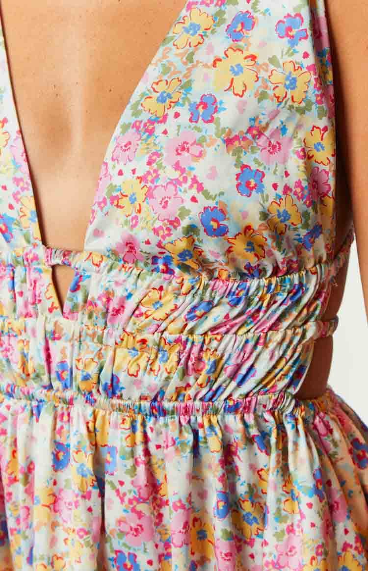Genovia Floral Print Pink Mini Dress-Vavasi.All Rights Reserved.