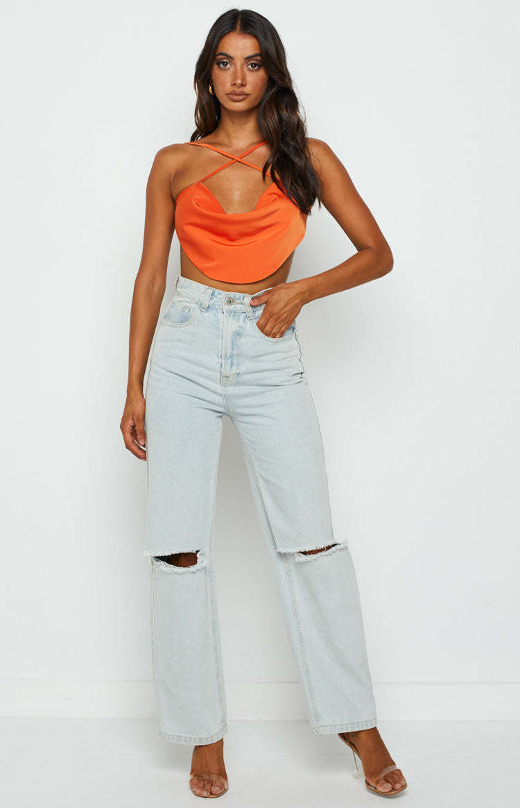 Giana Orange Cross Front Cami-Vavasi.All Rights Reserved.