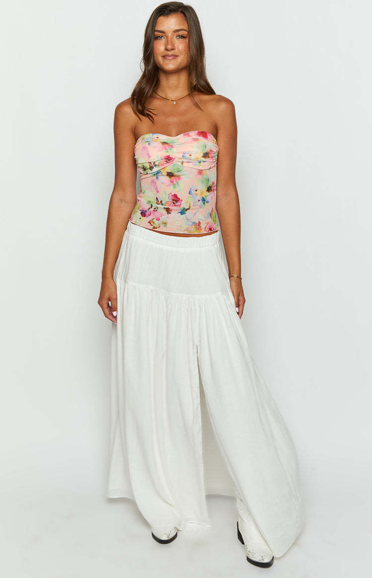 Gill Pink Floral Mesh Top-Vavasi.All Rights Reserved.