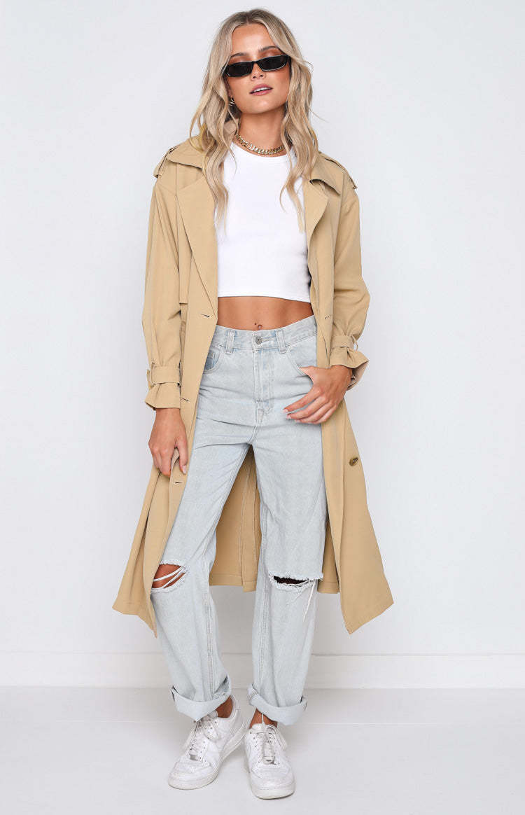 Giselle Beige Trench Coat-Vavasi.All Rights Reserved.