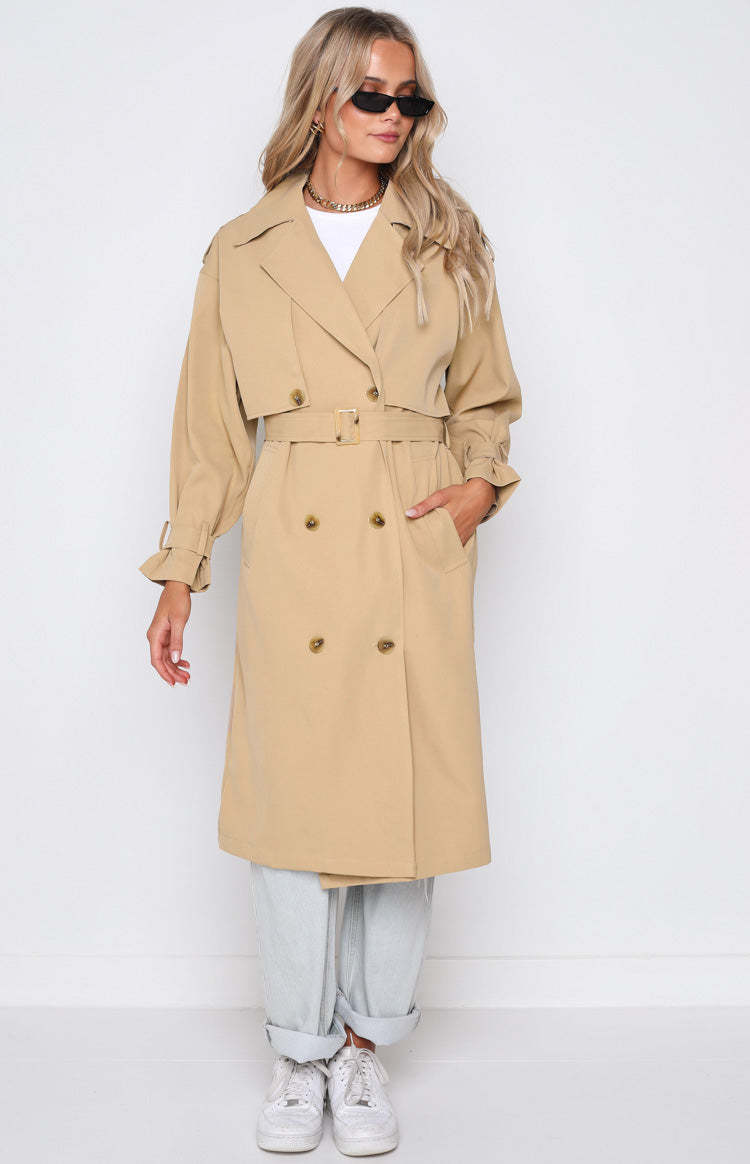 Giselle Beige Trench Coat-Vavasi.All Rights Reserved.