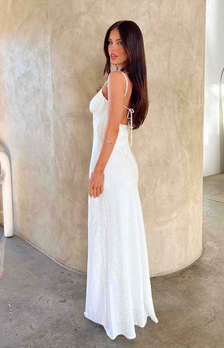 Gloria White Maxi Dress-Vavasi.All Rights Reserved.