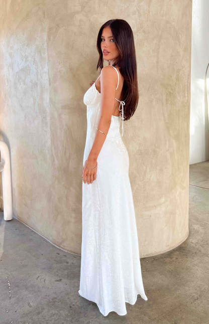 Gloria White Maxi Dress-Vavasi.All Rights Reserved.