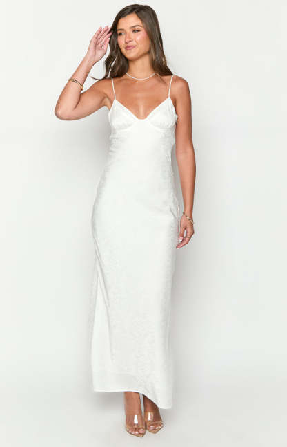 Gloria White Maxi Dress-Vavasi.All Rights Reserved.