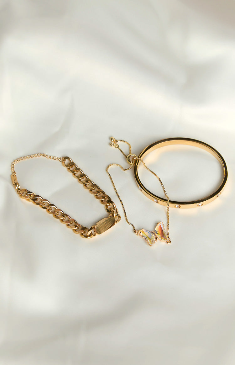 Gold Butterfly Love Bracelet Set 3 Pack-Vavasi.All Rights Reserved.