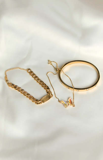 Gold Butterfly Love Bracelet Set 3 Pack-Vavasi.All Rights Reserved.