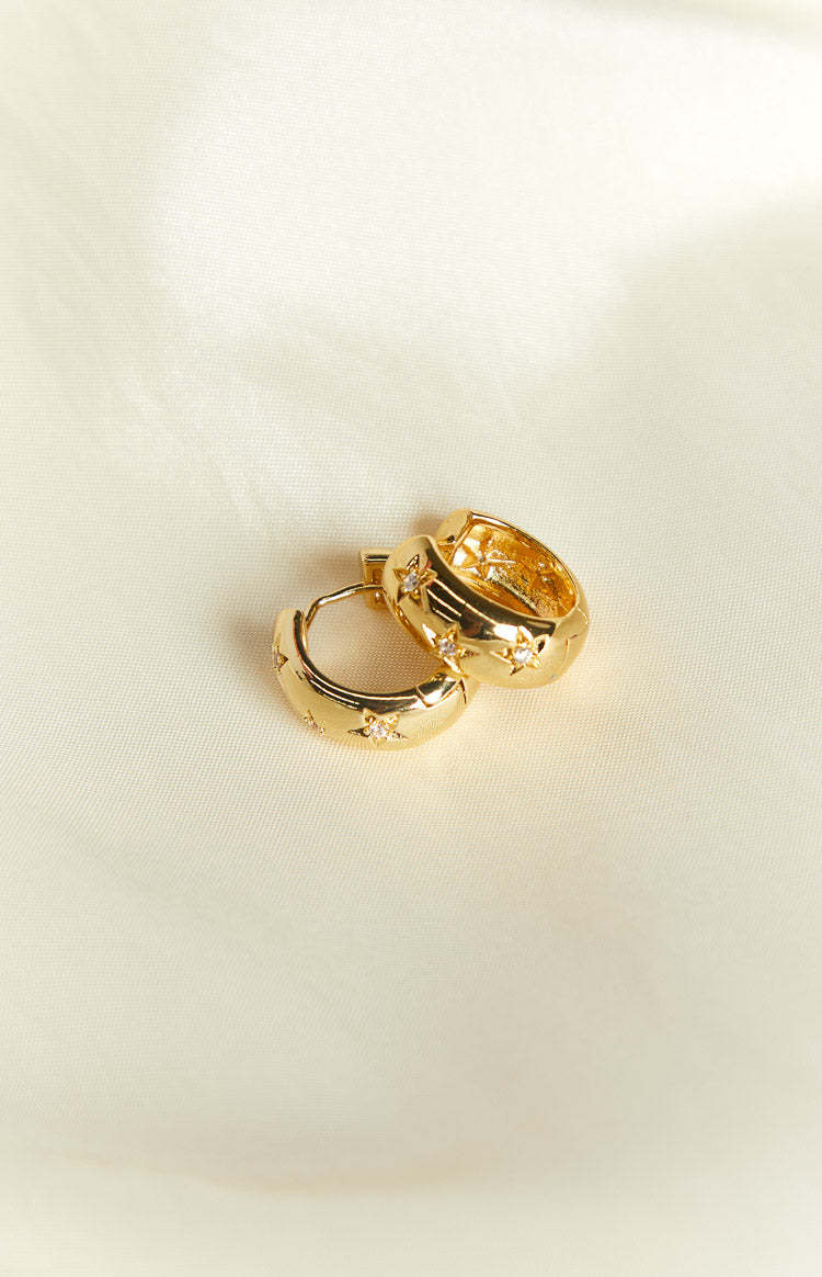 Stardust Gold Hoop Earrings-Vavasi.All Rights Reserved.