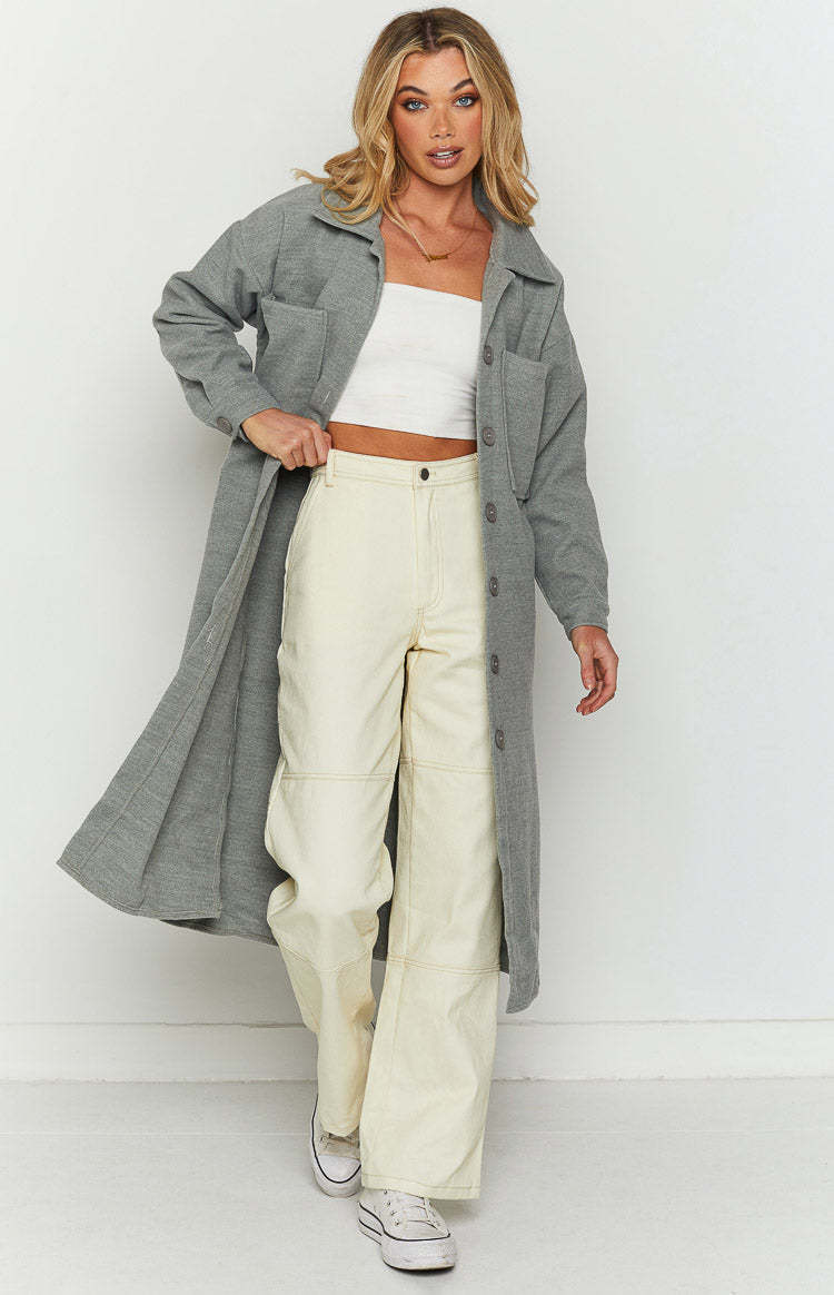 Cullen Grey Longline Shacket-Vavasi.All Rights Reserved.