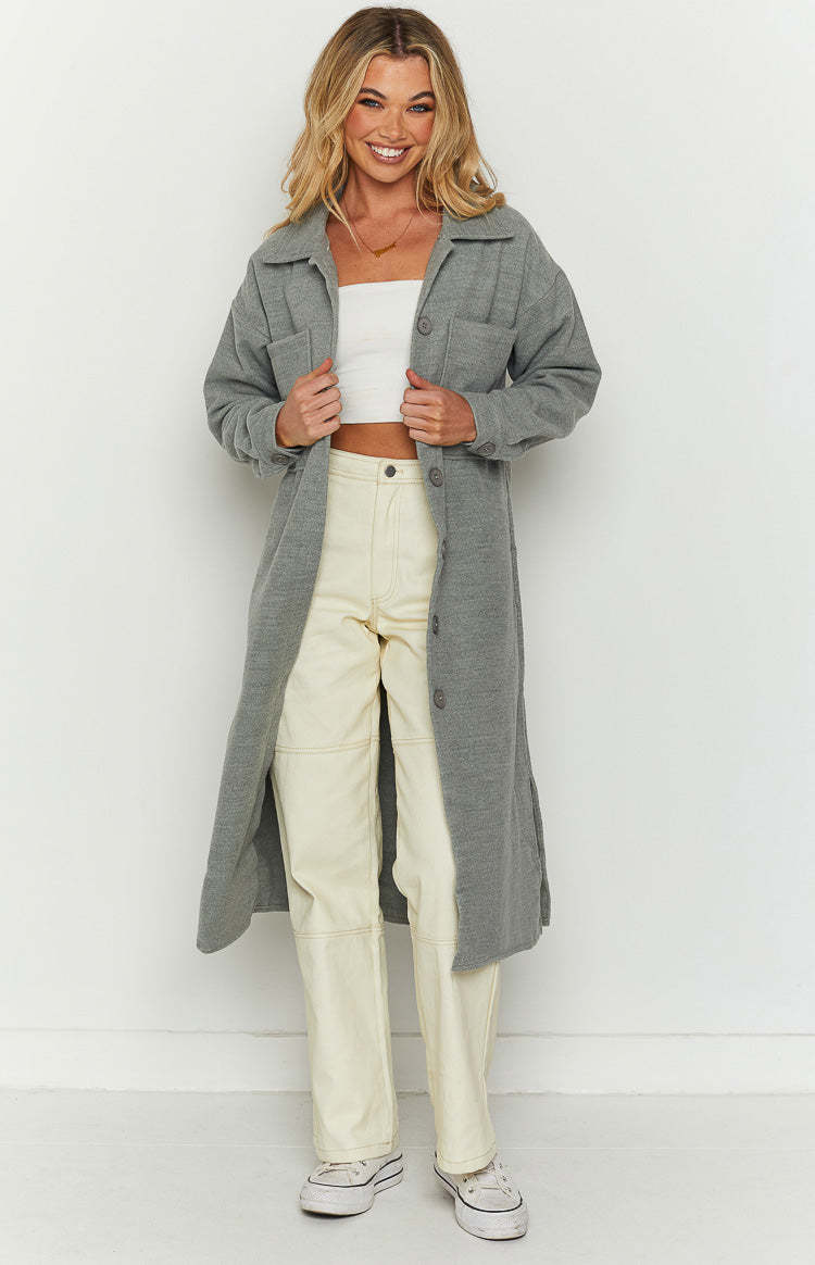 Cullen Grey Longline Shacket-Vavasi.All Rights Reserved.