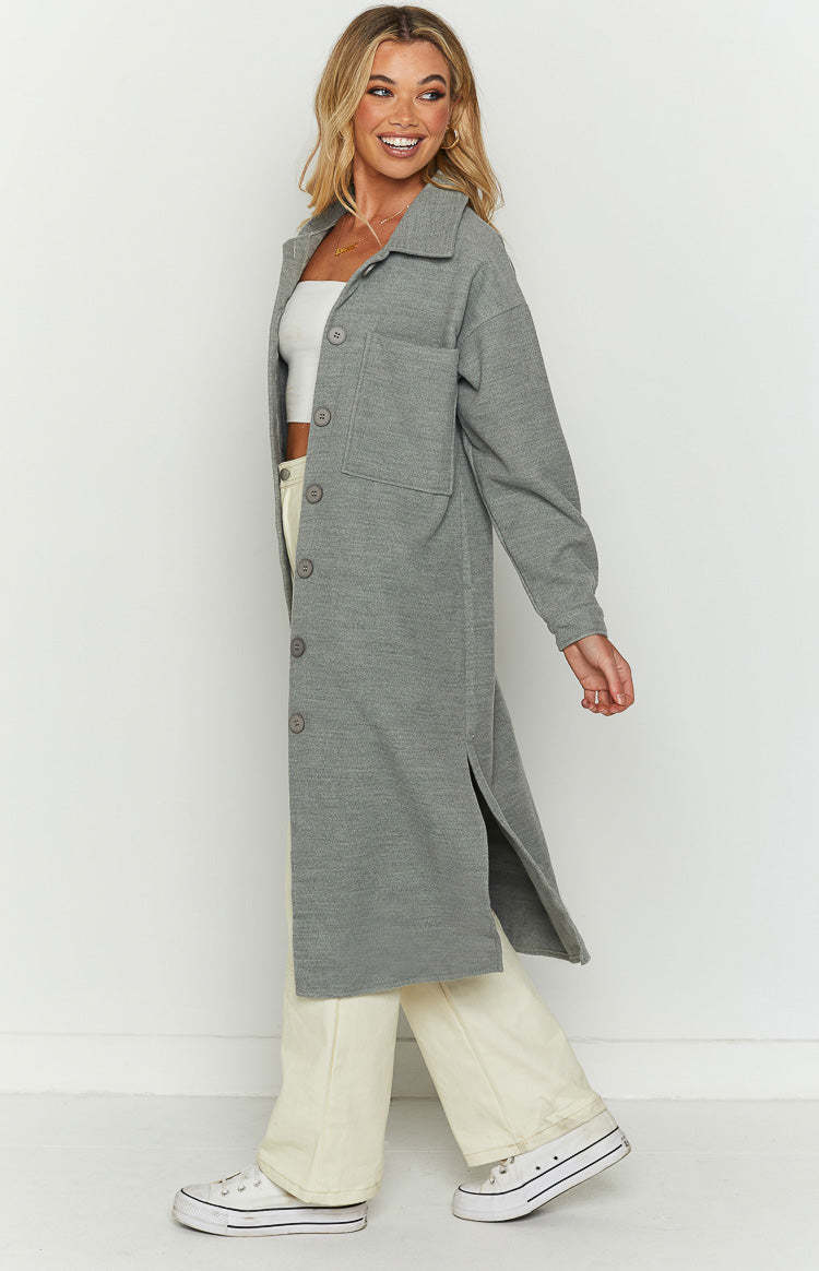 Cullen Grey Longline Shacket-Vavasi.All Rights Reserved.