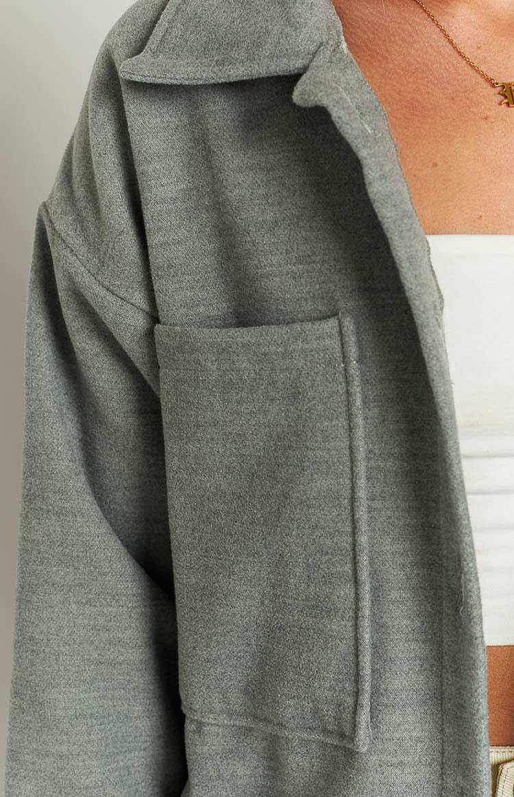 Cullen Grey Longline Shacket-Vavasi.All Rights Reserved.