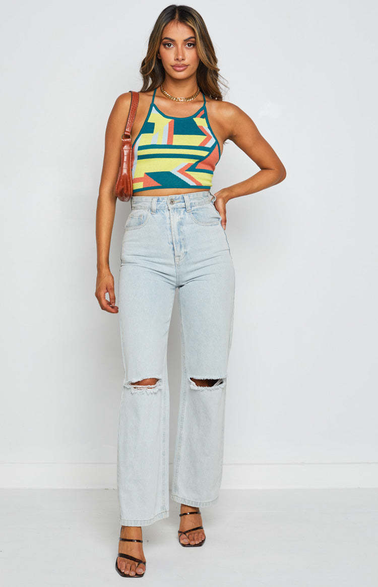Grover Yellow Knit Crop Top-Vavasi.All Rights Reserved.