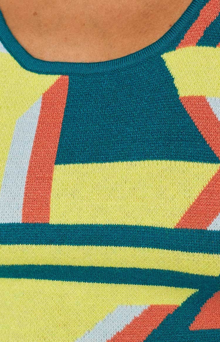Grover Yellow Knit Crop Top-Vavasi.All Rights Reserved.
