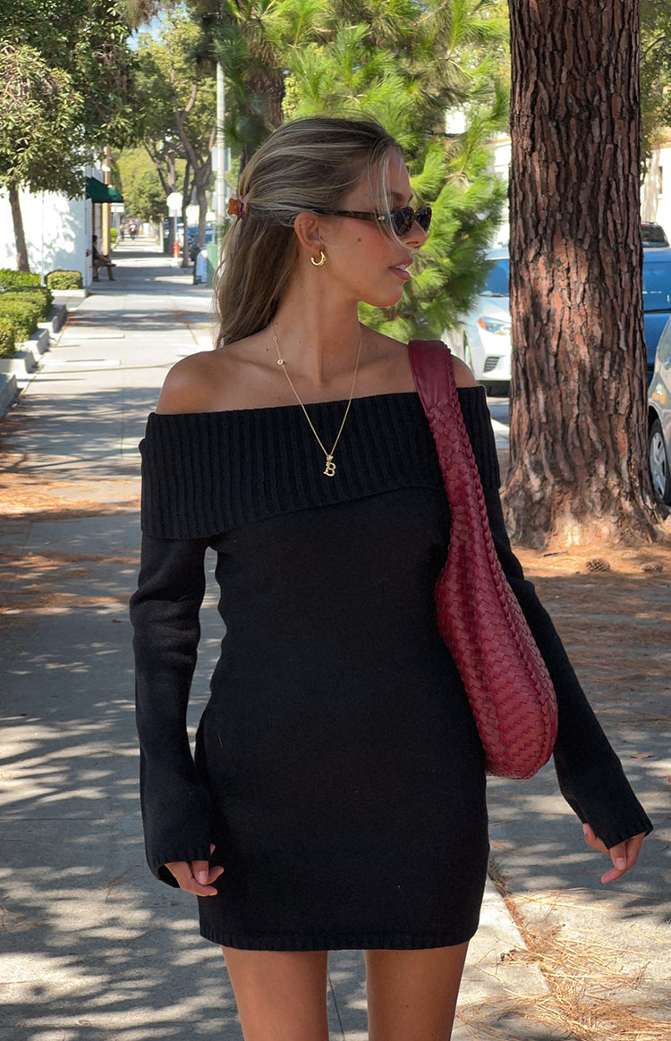 Halia Black Long Sleeve Mini Dress-Vavasi.All Rights Reserved.